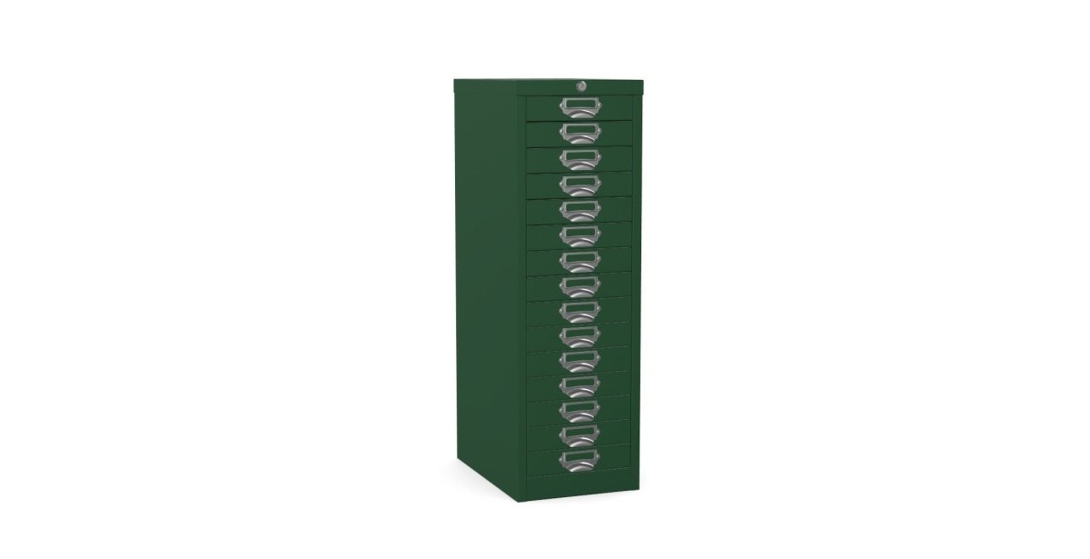 Multidrawer Locking Storage Cabinet 15 Drawer by Silverline MDUR15LK Turquoise