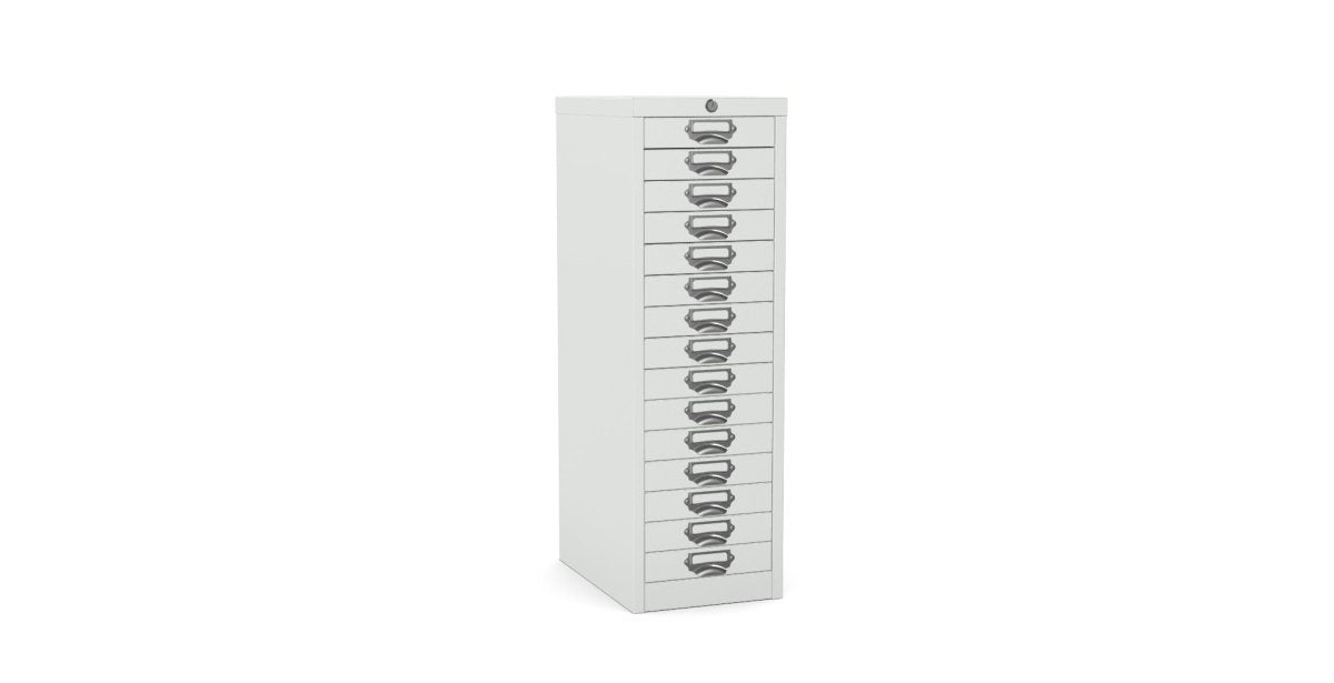 Multidrawer Locking Storage Cabinet 15 Drawer by Silverline MDUR15LK Goose Grey