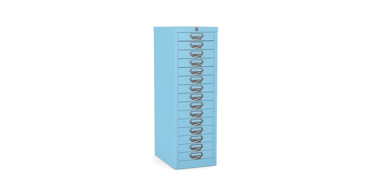 Multidrawer Locking Storage Cabinet 15 Drawer by Silverline MDUR15LK Blue