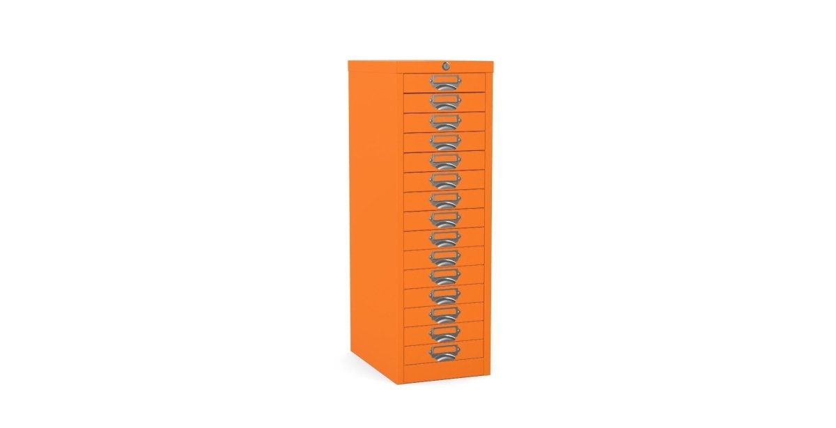 Multidrawer Locking Storage Cabinet 15 Drawer by Silverline MDUR15LK Brown