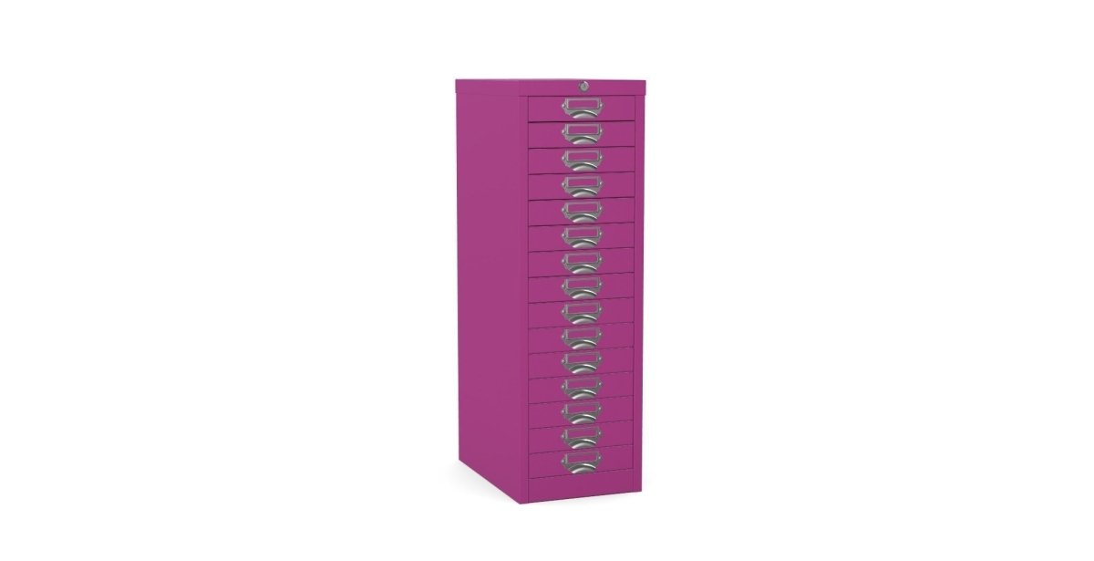 Multidrawer Locking Storage Cabinet 15 Drawer by Silverline MDUR15LK Peppermint