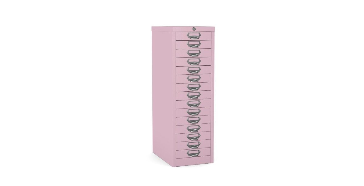Multidrawer Locking Storage Cabinet 15 Drawer by Silverline MDUR15LK Pale Blue