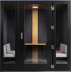 Camden Style 2 or 4 person meeting POD MeavoThat’s My Office Furniture, 360 Degree View storage, desk, chair