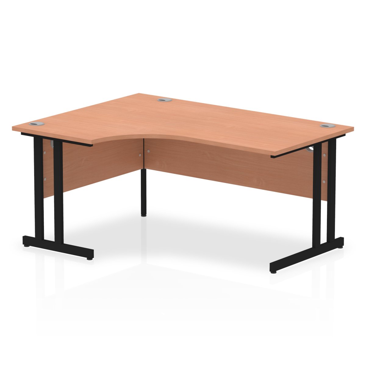 Office furniture impulse-160mm-left-crescent-desk-cantilever-leg Dynamic  Black Colour Beech 