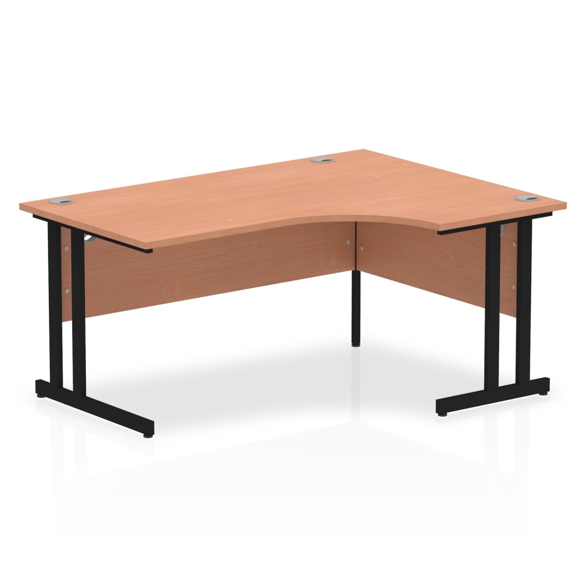Office furniture impulse-160mm-right-crescent-desk-cantilever-leg Dynamic  Black Colour Beech 