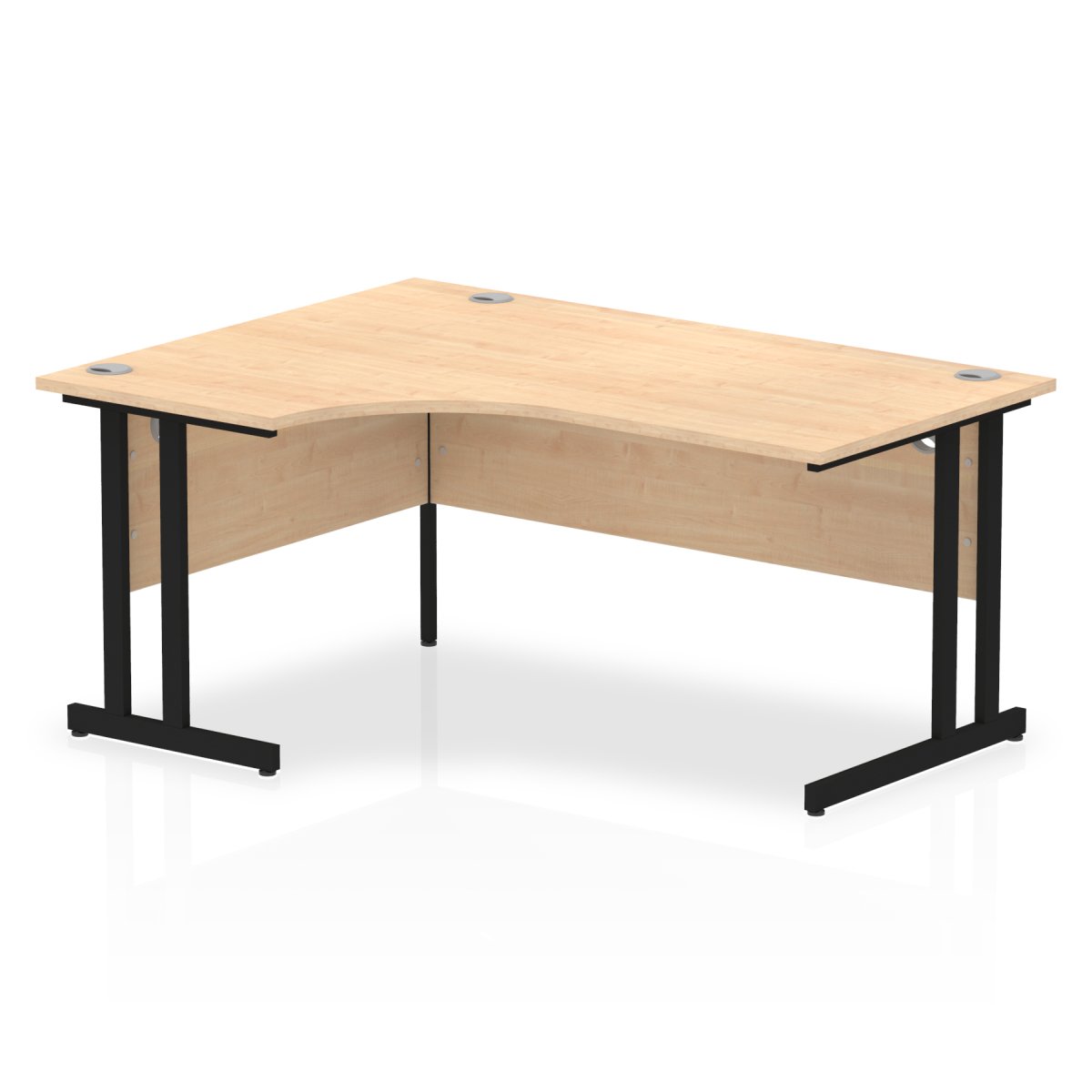 Office furniture impulse-160mm-left-crescent-desk-cantilever-leg Dynamic  Black Colour Maple 