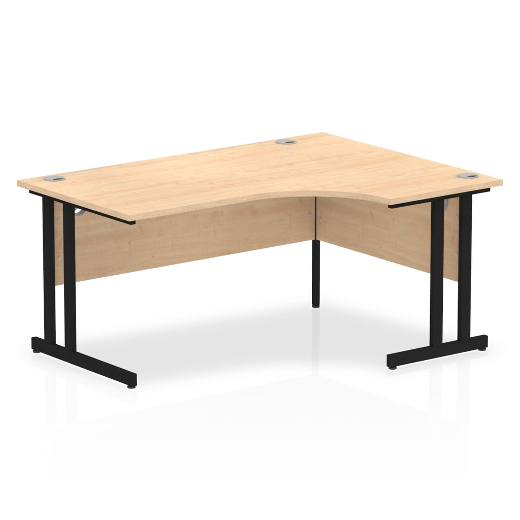 Office furniture impulse-160mm-right-crescent-desk-cantilever-leg Dynamic  Black Colour Maple 