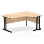 Office furniture impulse-160mm-right-crescent-desk-cantilever-leg Dynamic  Black Colour Maple 