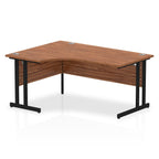 Office furniture impulse-160mm-left-crescent-desk-cantilever-leg Dynamic  Black Colour Walnut 