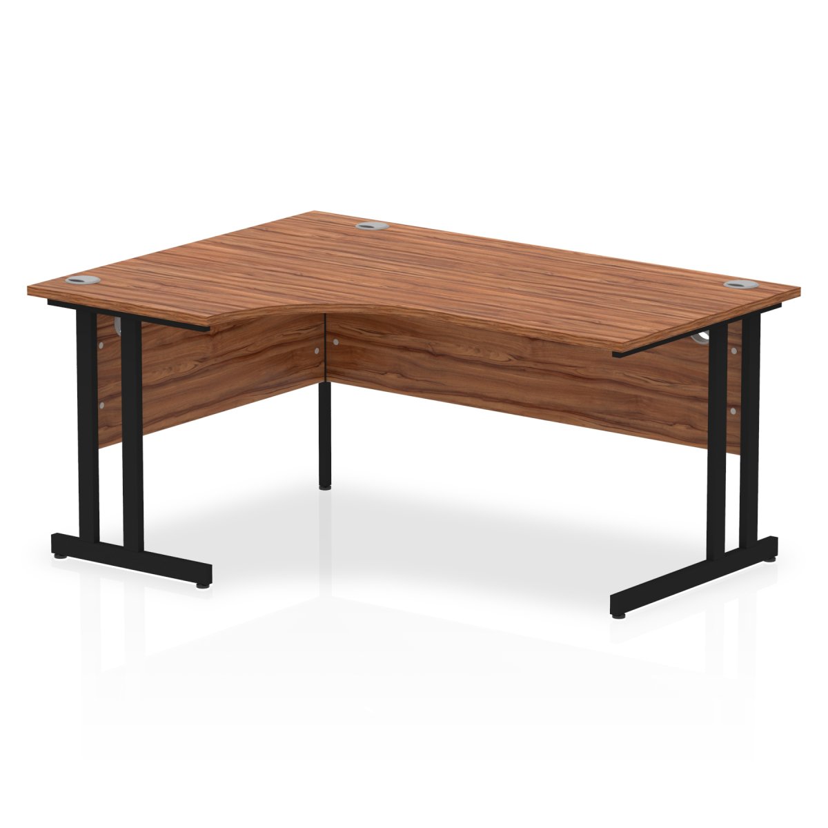 Office furniture impulse-160mm-left-crescent-desk-cantilever-leg Dynamic  Black Colour Walnut 