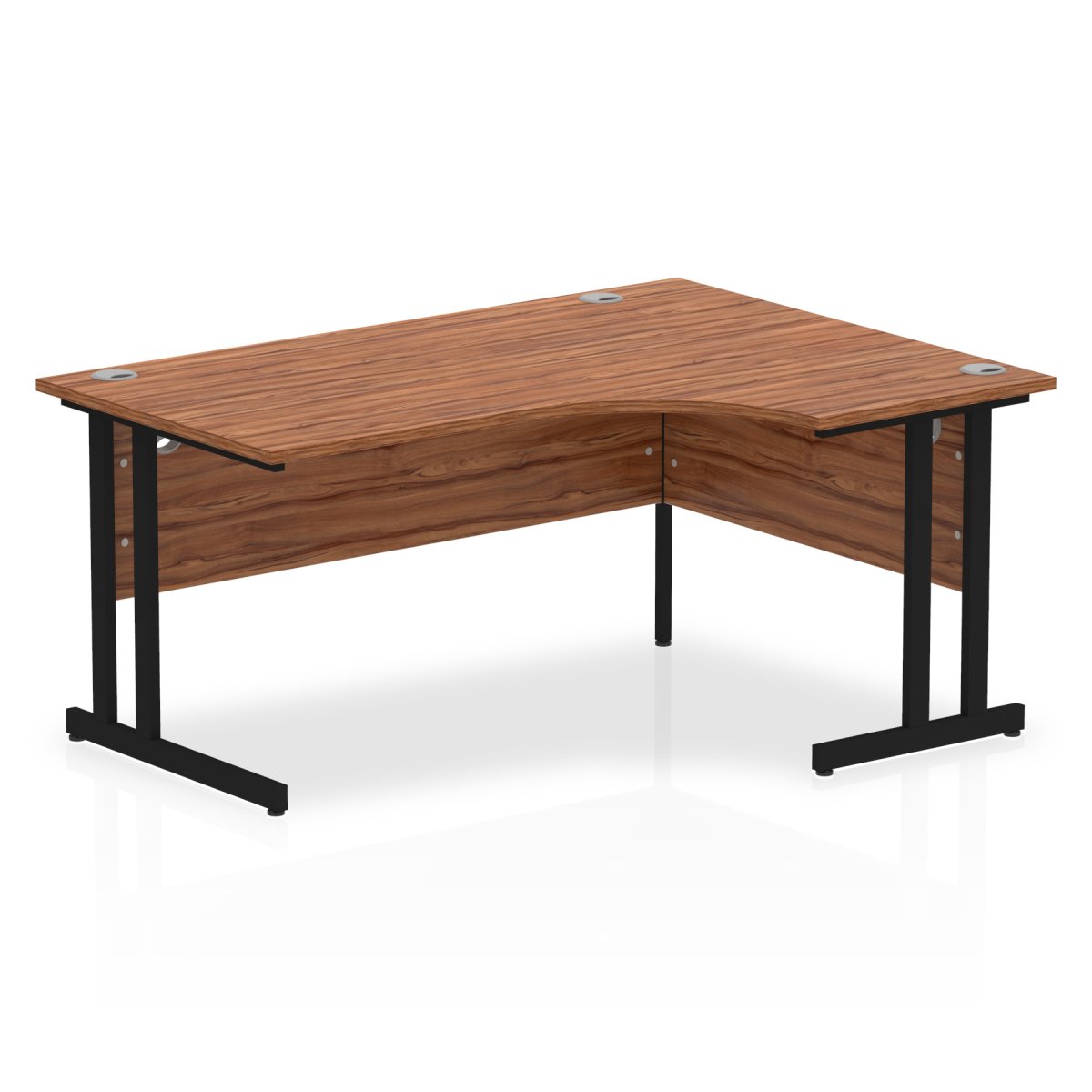 Office furniture impulse-160mm-right-crescent-desk-cantilever-leg Dynamic  Black Colour Walnut 