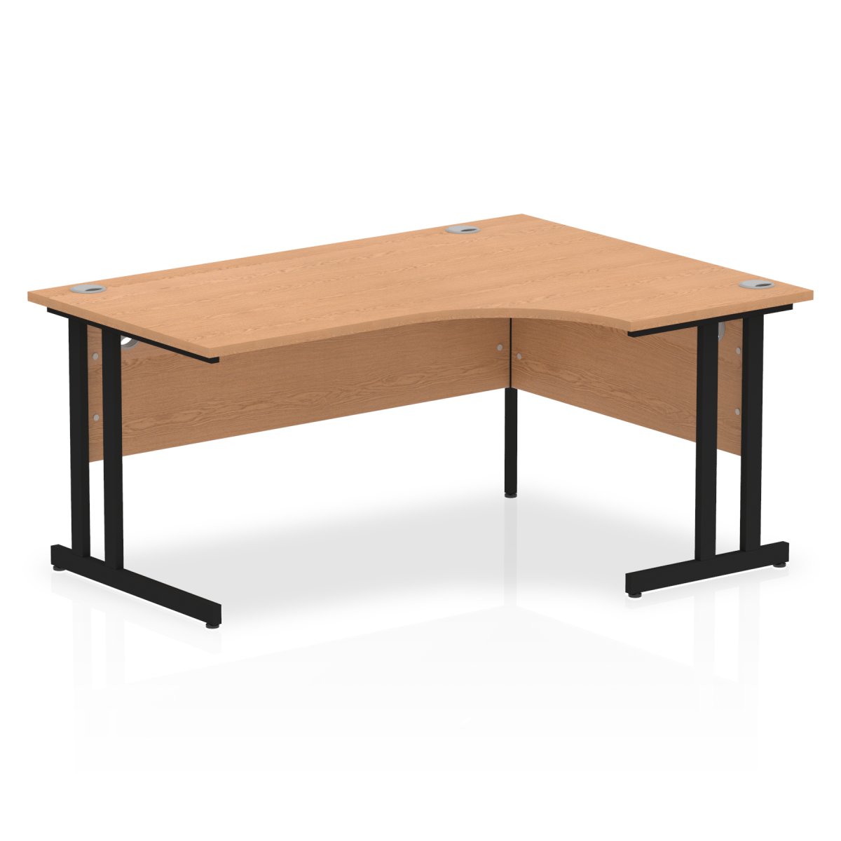 Office furniture impulse-160mm-right-crescent-desk-cantilever-leg Dynamic  Black Colour Oak 