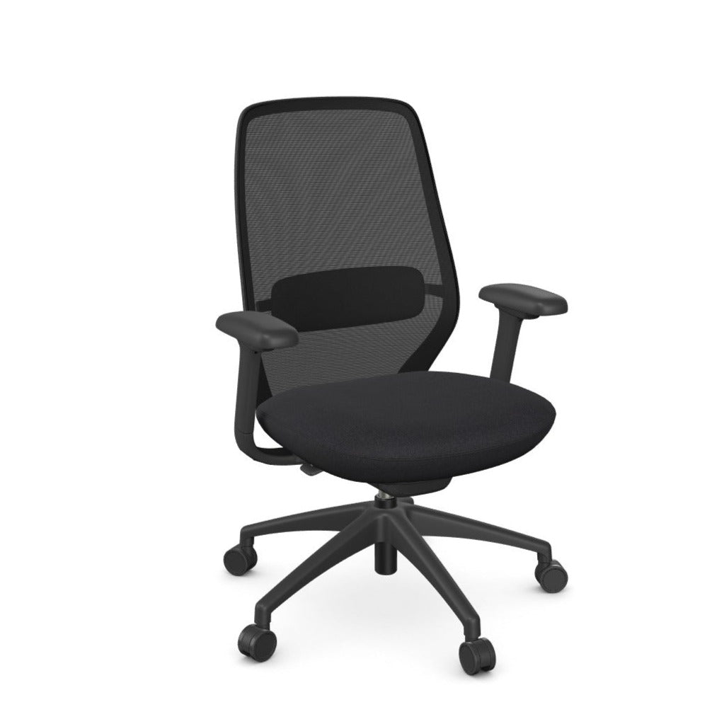 AX Operator Office Chair with Black Frame and Black Fabric