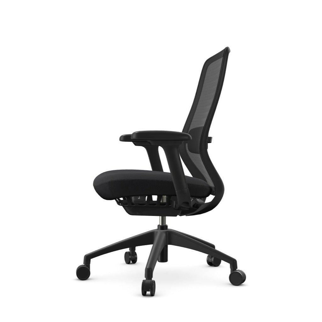 AX Operator Office Chair with Black Frame and Black Fabric