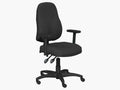 OA Series High Backrest Swivel Chair, Nylon Base - Stocked - SKU: OA2SF/ADJARMS/BBK, Fabric: BBK