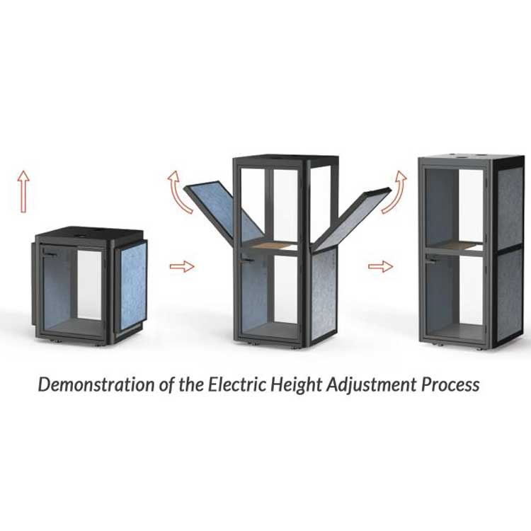 Privacy Office Phone Booth TMOEPD101  set upThat’s My Office Furniture, 360 Degree View storage, desk, chair