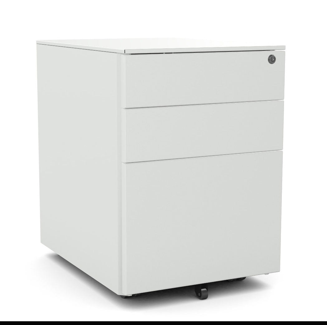 fast delivery under desk pedestal 3 drawer white wide