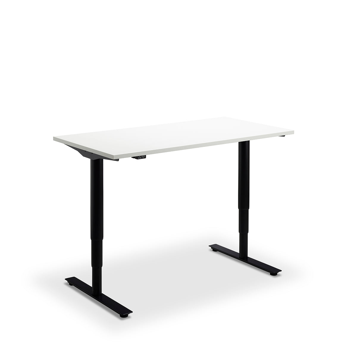 Height Adjustable Runda Sit Stand Lavoro Design Desk 140cm wide 80cm Deep  White leg White