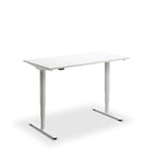 Height Adjustable Runda Sit Stand Lavoro Design Desk 140cm wide 80cm Deep  Maple leg Black