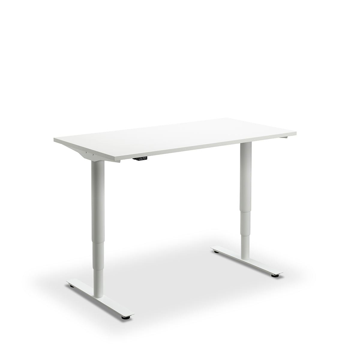 Height Adjustable Runda Sit Stand Lavoro Design Desk 140cm wide 80cm Deep  Maple leg Black