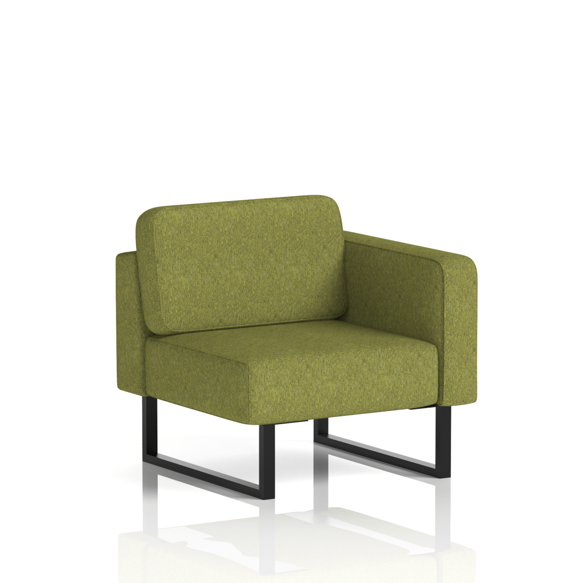 Brixworth Modular Seating Left Unit Olive Band 1 - Rivet Black