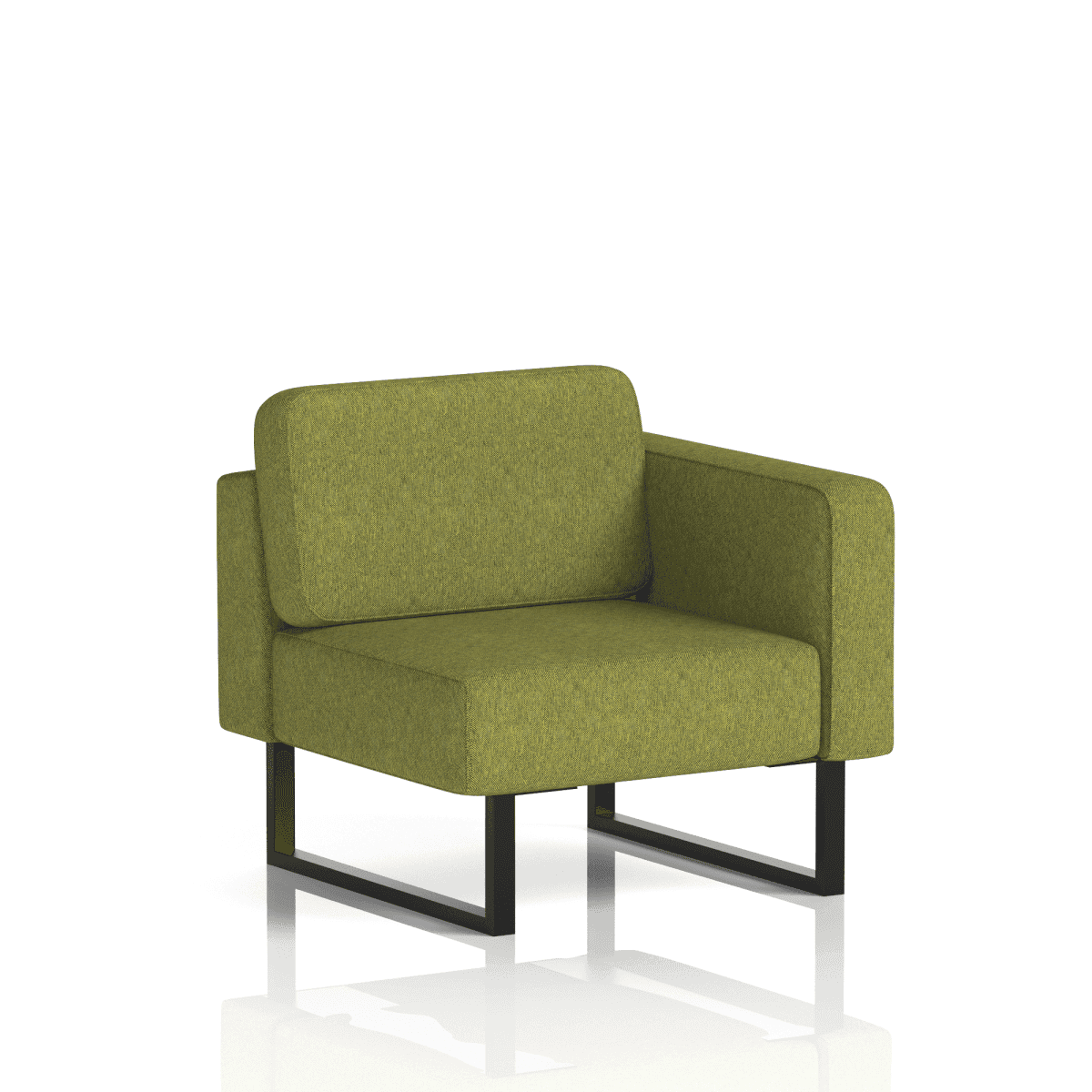 Brixworth Modular Seating Left Unit Olive Band 1 - Rivet Black