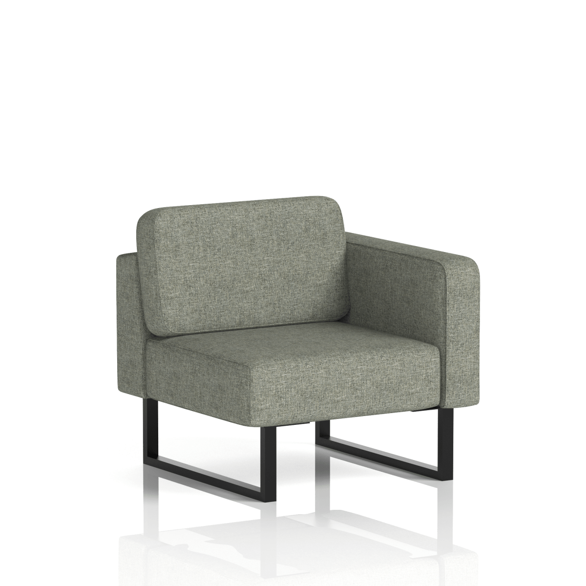 Brixworth Modular Seating Left Unit Vitreous Band 1 - Rivet Black