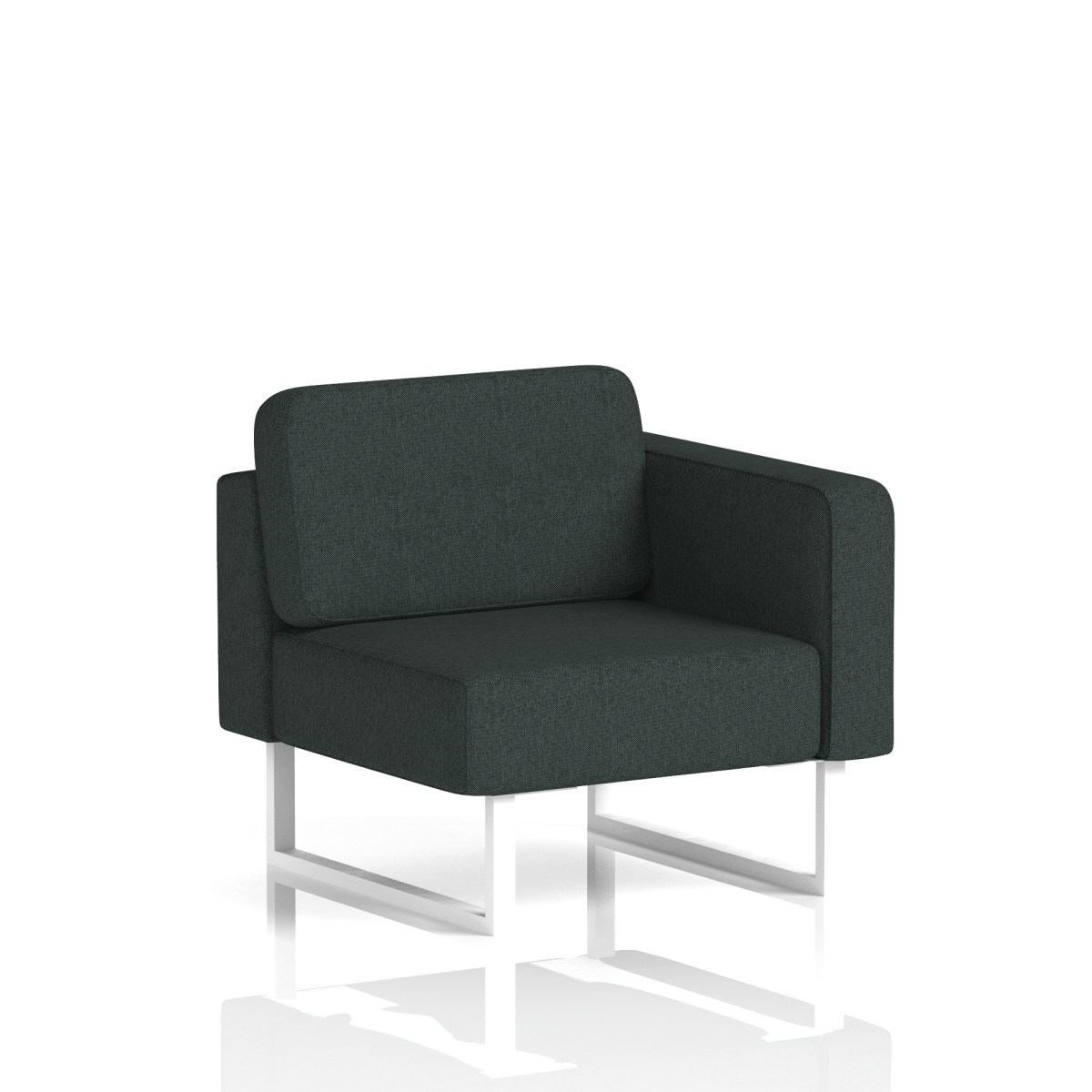 Brixworth Modular Seating Left Unit Charcoal Band 1 - Rivet White