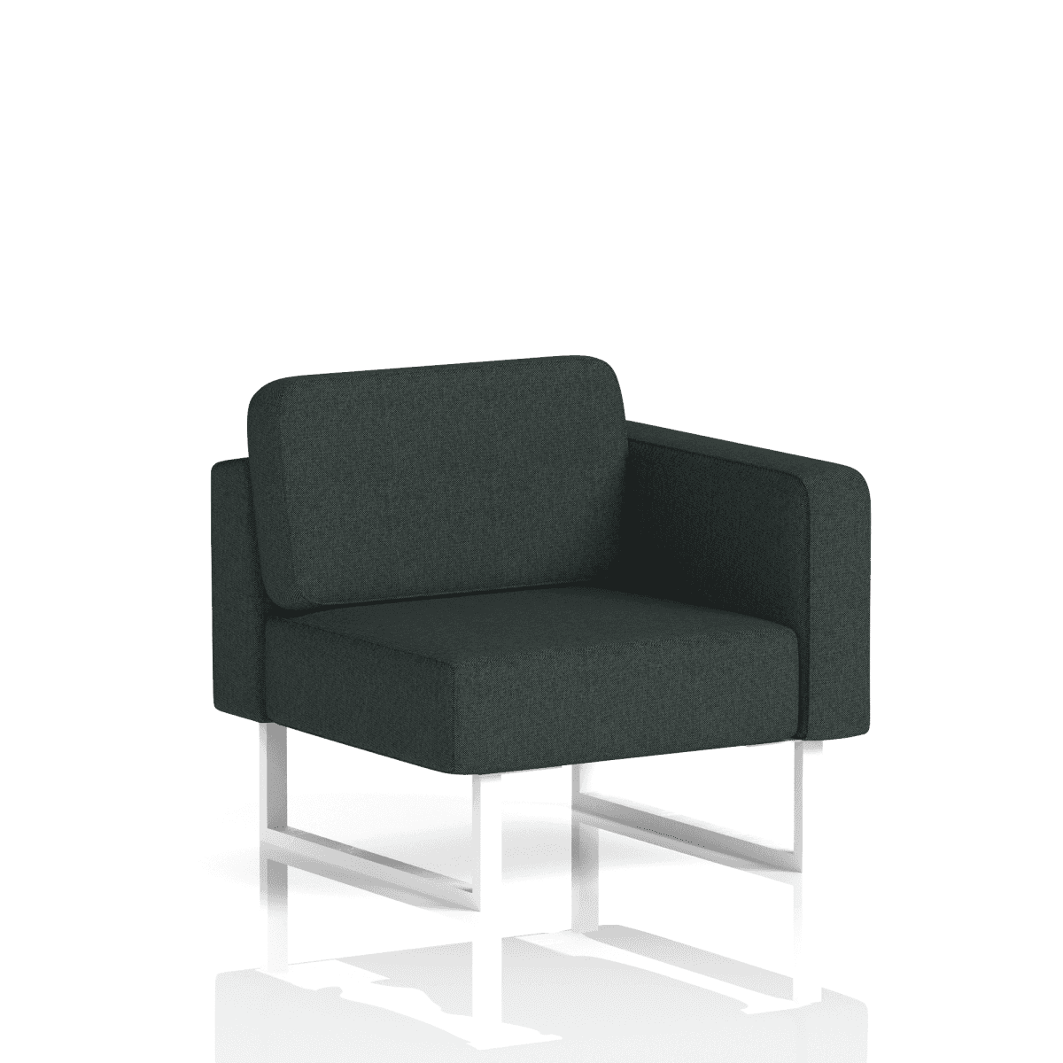 Brixworth Modular Seating Left Unit Charcoal Band 1 - Rivet White