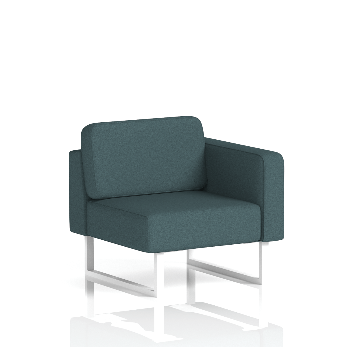 Brixworth Modular Seating Left Unit Polygon Band 2 - X2 White