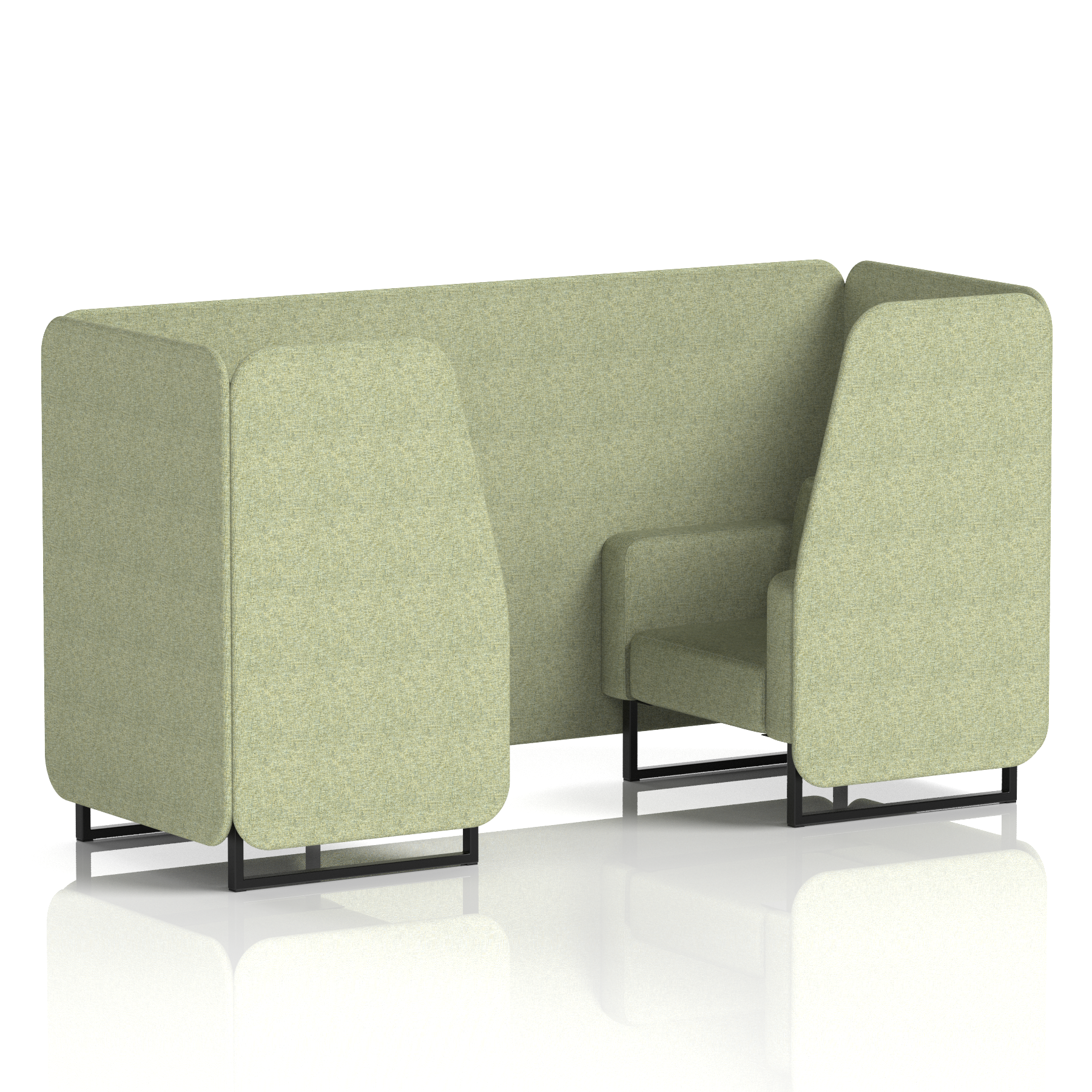 Brixworth Booth With Black Legs in Single Tone 4 Seater Burnish Panels And Sofa Band 1 - Rivet