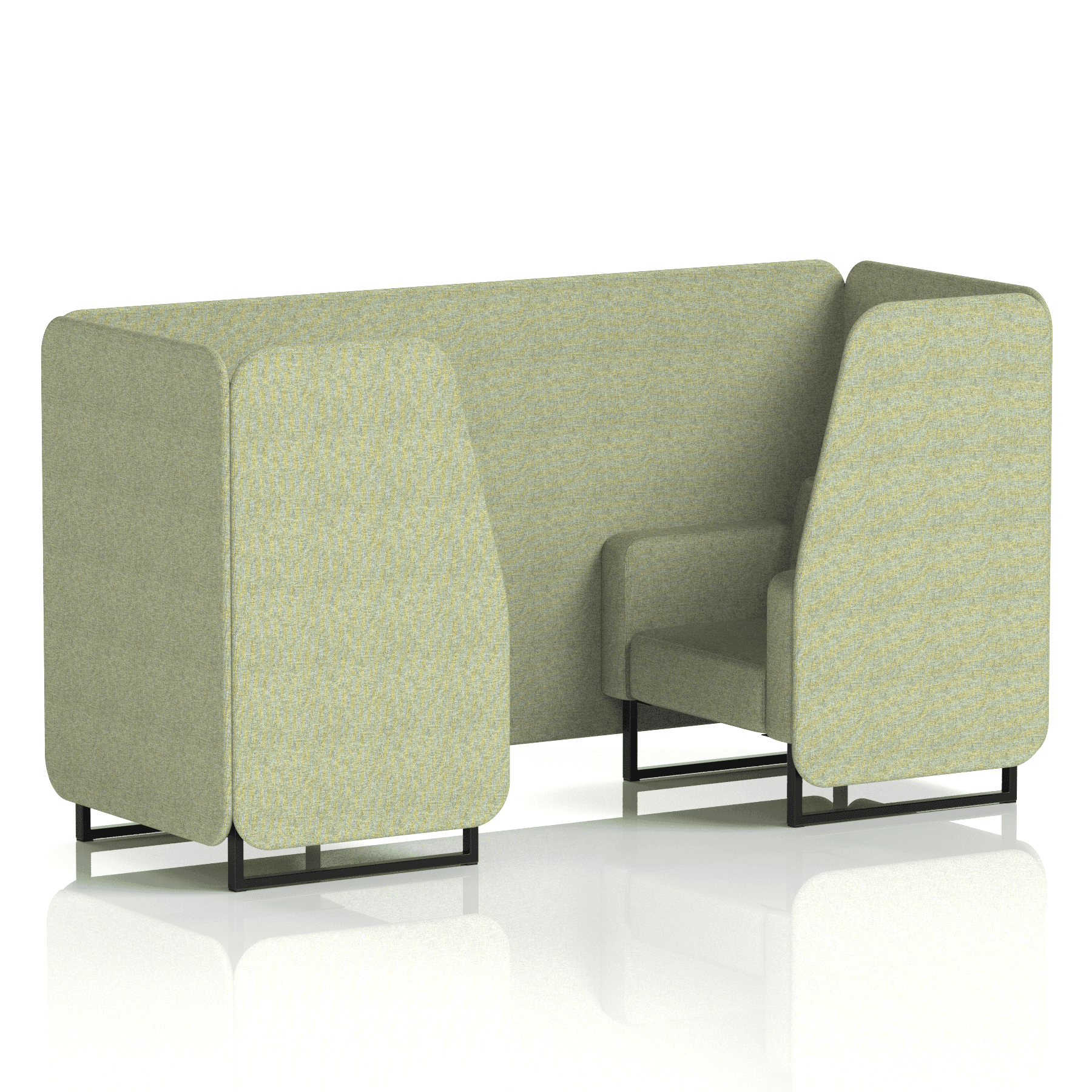 Brixworth Booth With Black Legs in Single Tone 4 Seater Burnish Panels And Sofa Band 1 - Rivet