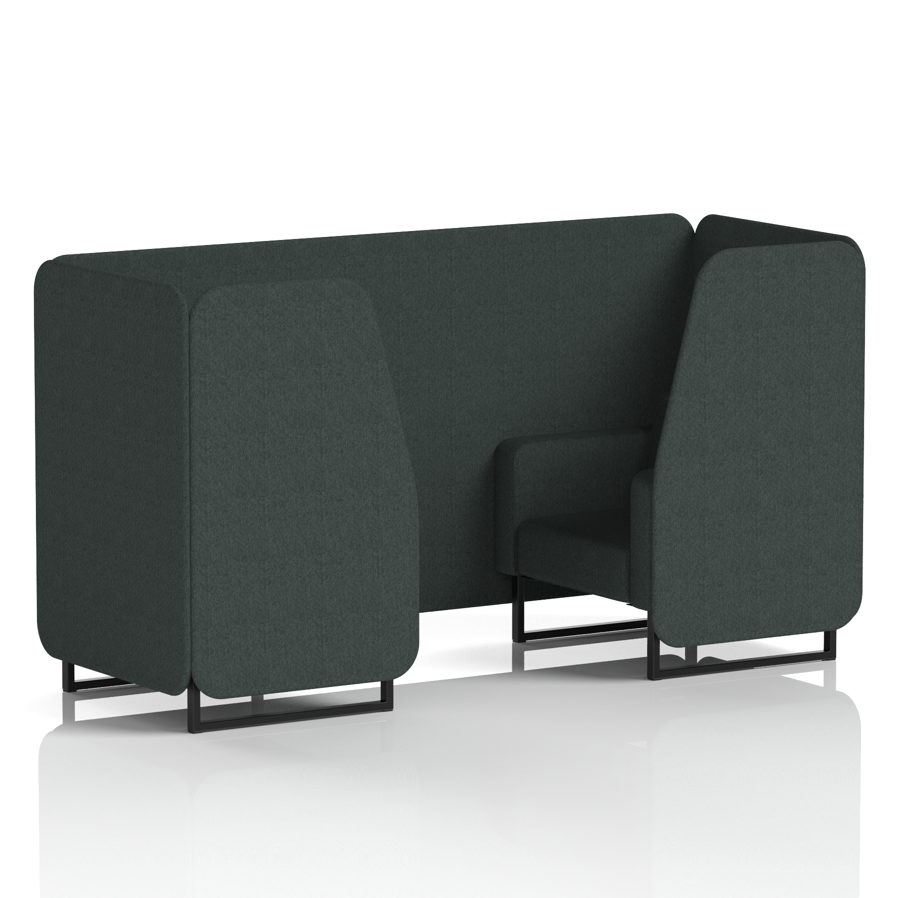 Brixworth Booth With Black Legs in Single Tone 6 Seater Burnish Panels And Sofa Band 1 - Rivet