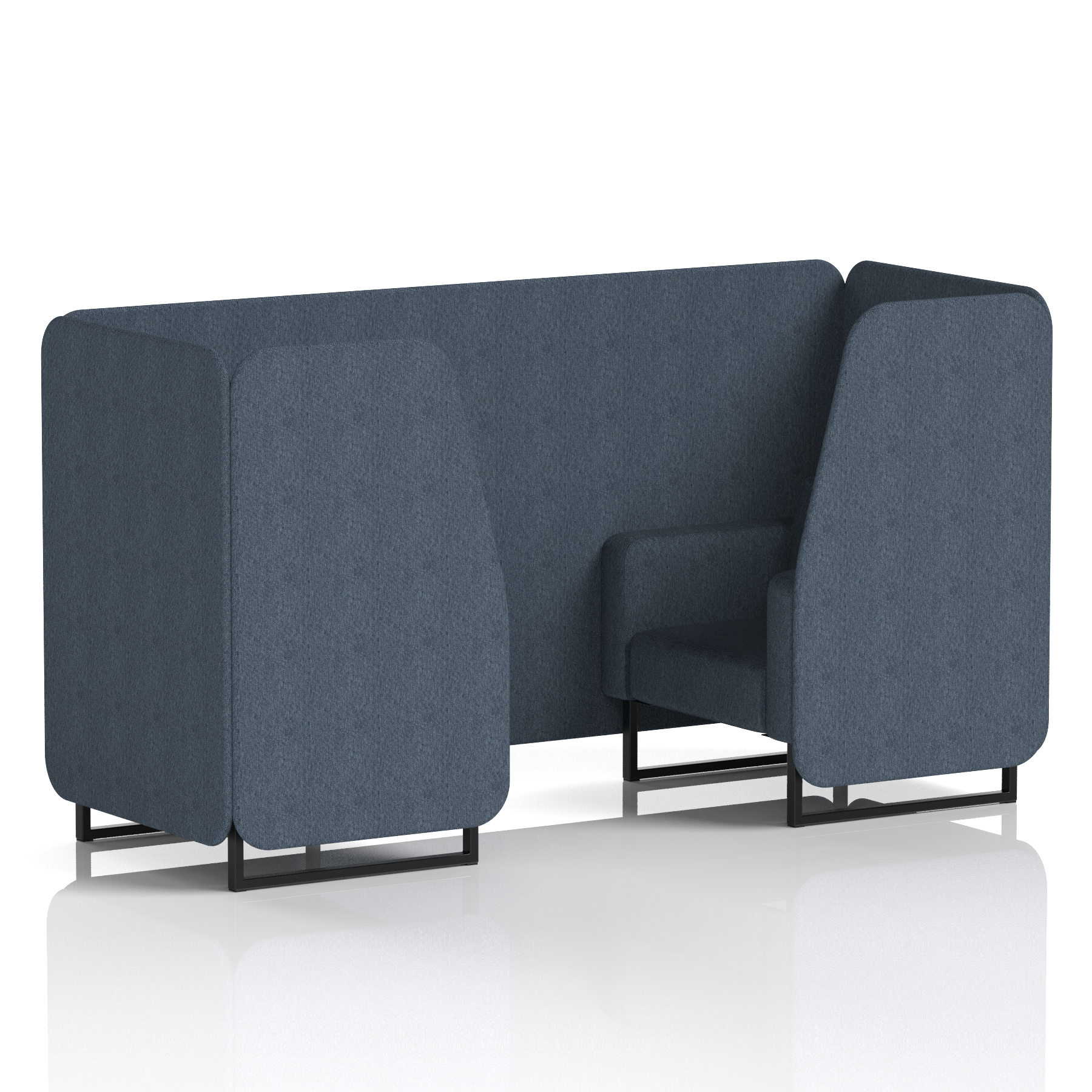 Brixworth Booth With Black Legs in Single Tone 2 Seater Charcoal Panels And Sofa Band 1 - Rivet
