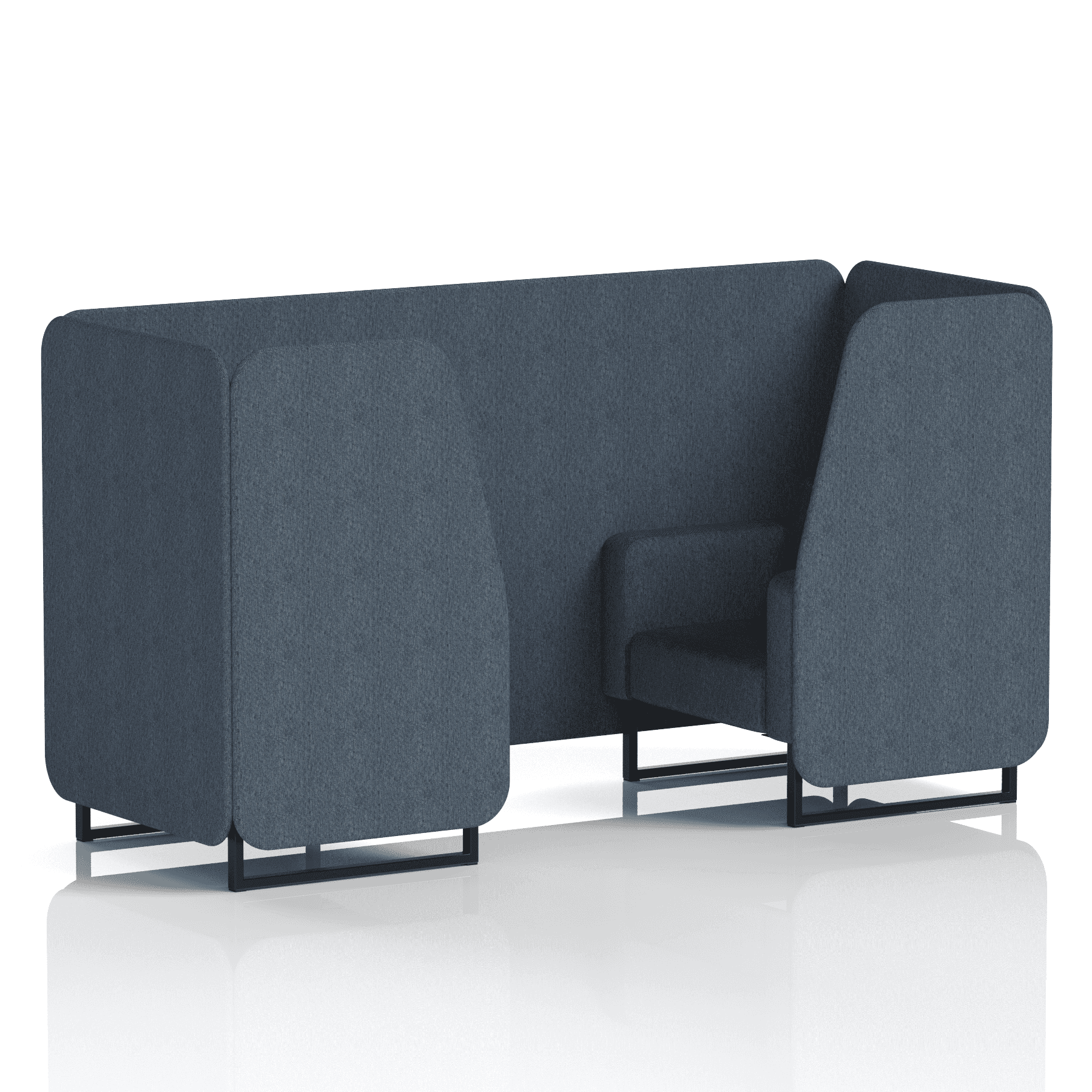 Brixworth Booth With Black Legs in Single Tone 2 Seater Charcoal Panels And Sofa Band 1 - Rivet
