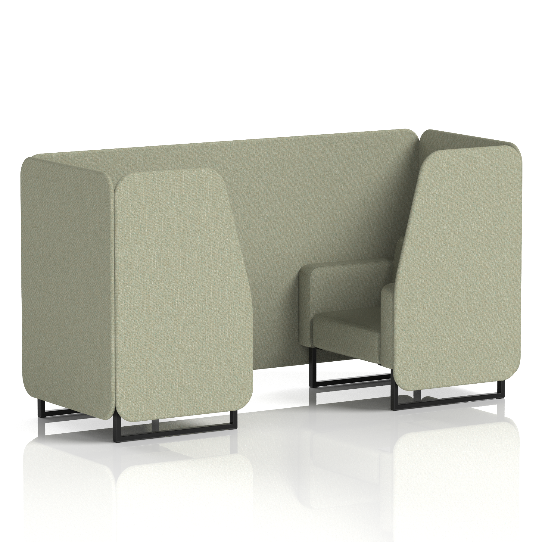 Brixworth Booth With Black Legs in Single Tone 6 Seater Prime Panels And Sofa Band 1 - Rivet