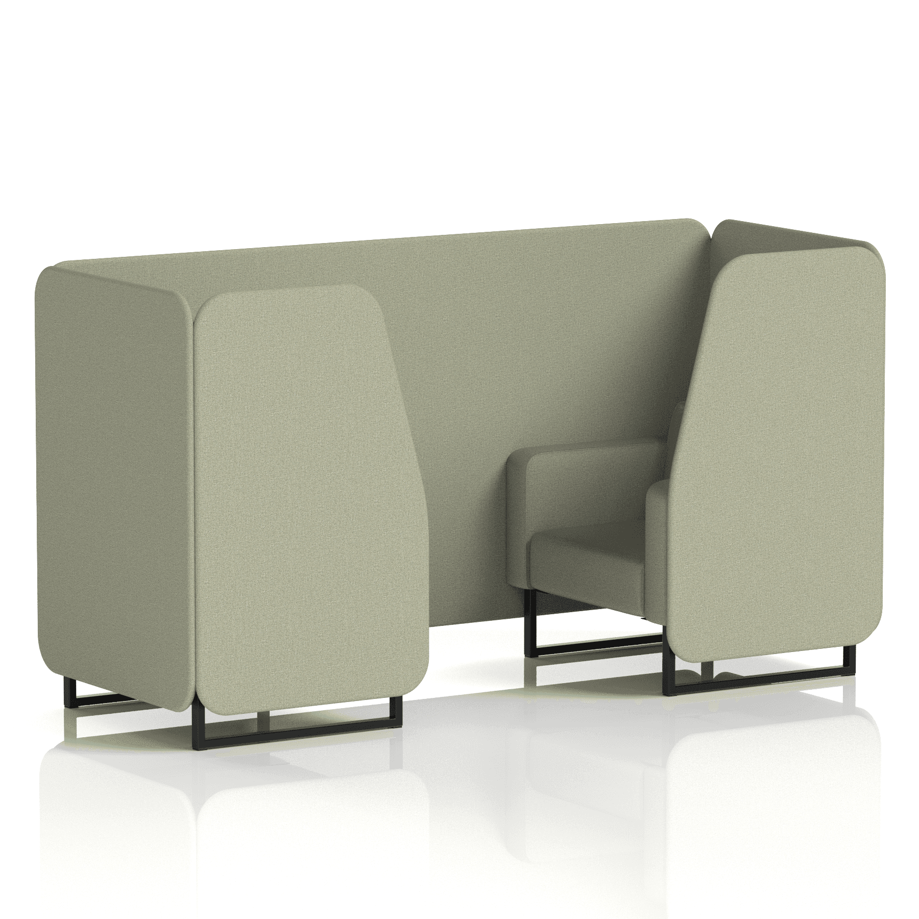 Brixworth Booth With Black Legs in Single Tone 6 Seater Prime Panels And Sofa Band 1 - Rivet