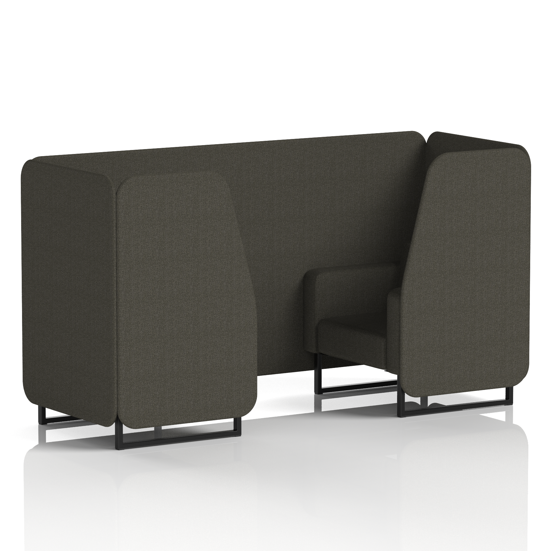 Brixworth Booth With Black Legs in Single Tone 2 Seater Vitreous Panels And Sofa Band 1 - Rivet