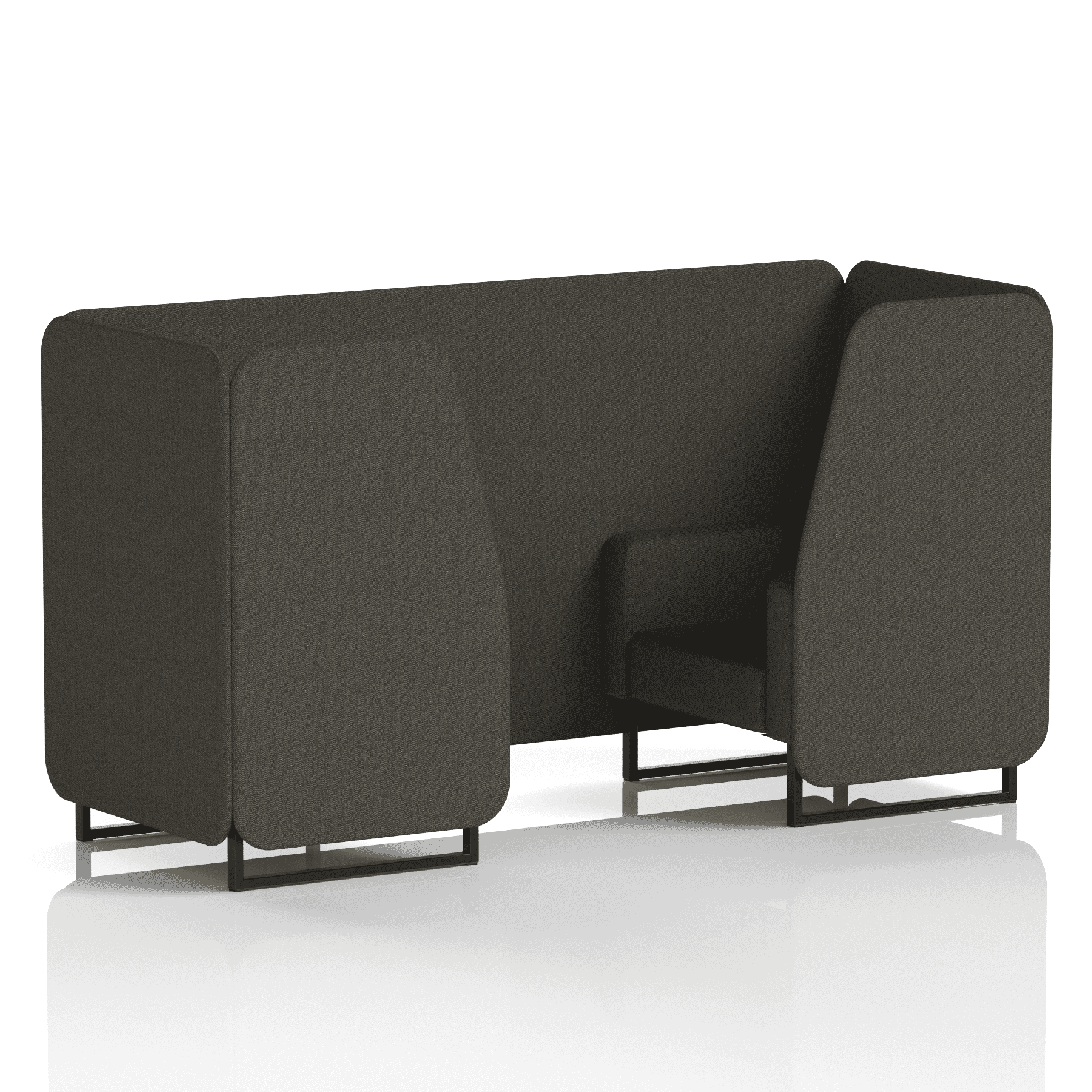 Brixworth Booth With Black Legs in Single Tone 2 Seater Vitreous Panels And Sofa Band 1 - Rivet