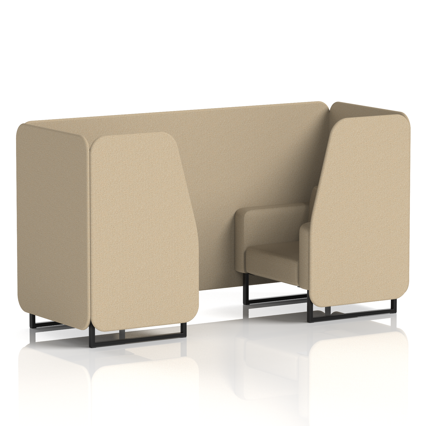 Brixworth Booth With Black Legs in Single Tone 4 Seater Vitreous Panels And Sofa Band 1 - Rivet