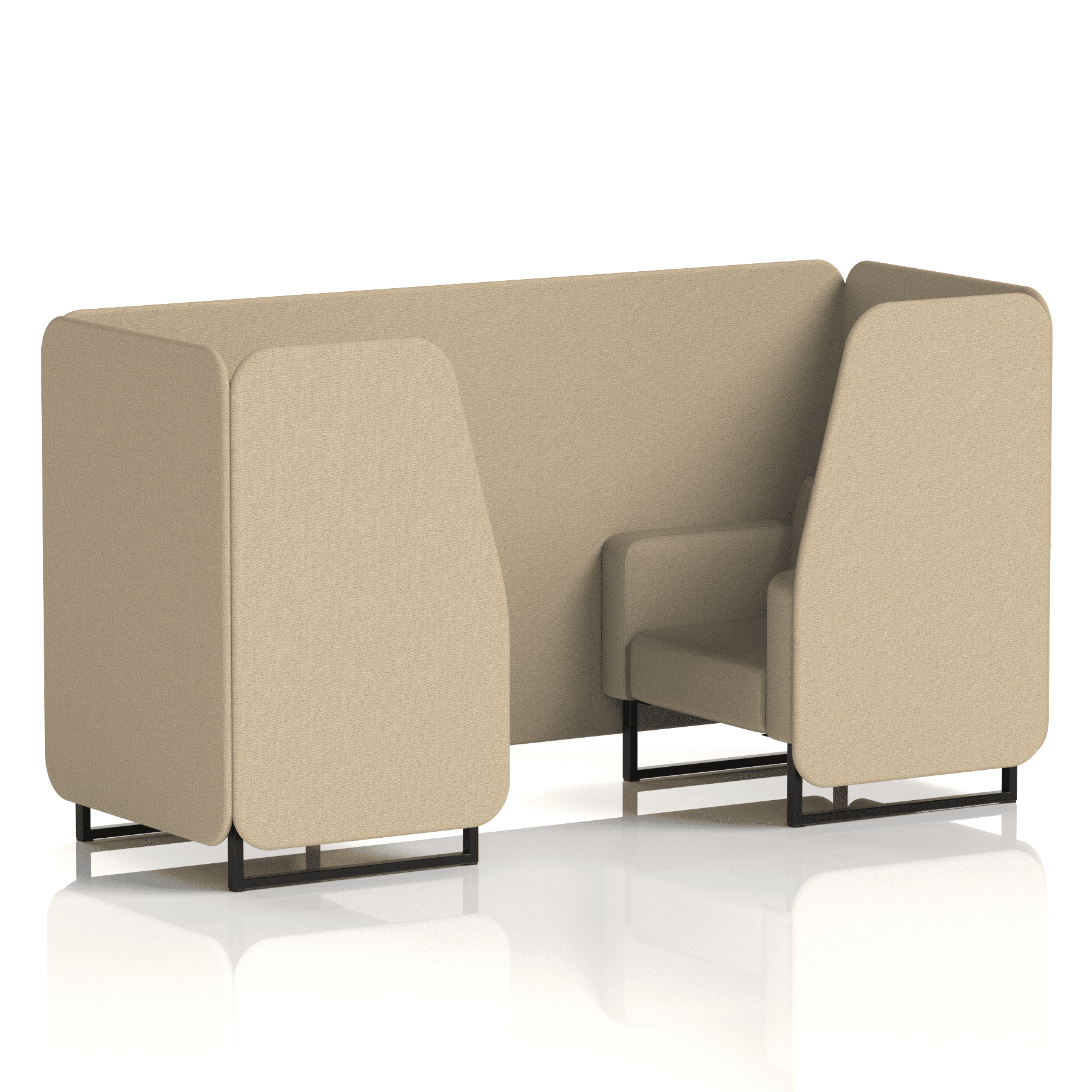 Brixworth Booth With Black Legs in Single Tone 4 Seater Vitreous Panels And Sofa Band 1 - Rivet