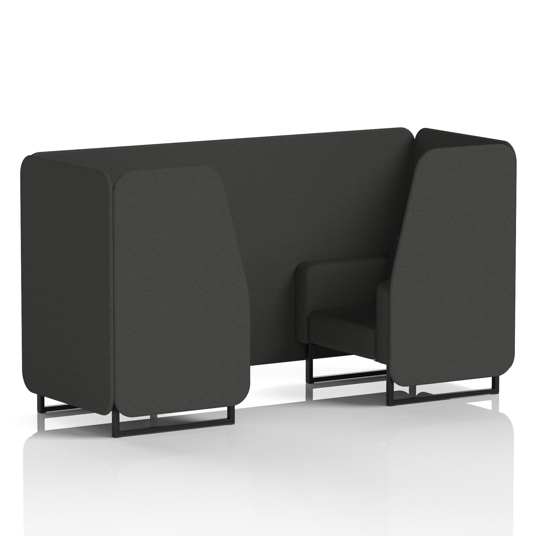 Brixworth Booth With Black Legs in Single Tone 6 Seater Arithmetic Panels And Sofa Band 2 - X2