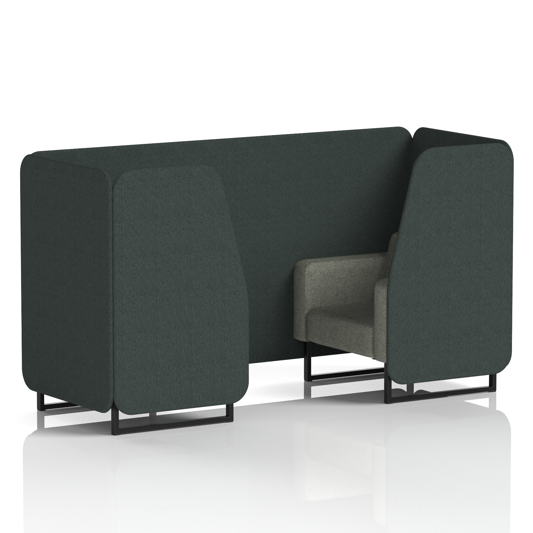 Brixworth Booth With Black Legs in Two Tone 2 Seater Burnish Panels And Olive Sofa Band 1 - Rivet