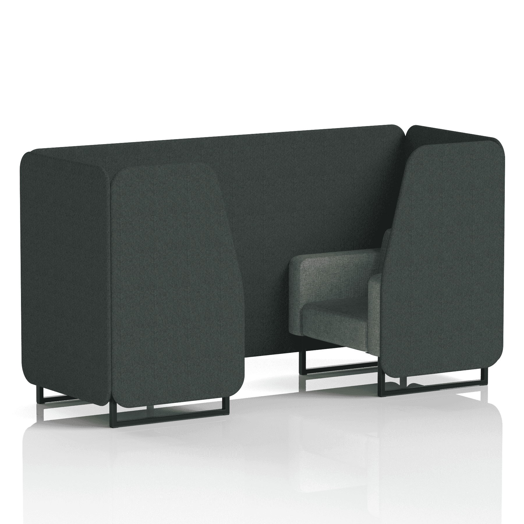Brixworth Booth With Black Legs in Two Tone 2 Seater Burnish Panels And Olive Sofa Band 1 - Rivet