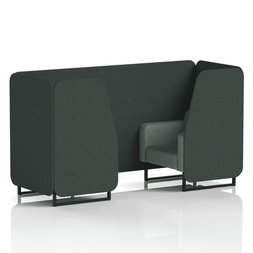Brixworth Booth With Black Legs in Two Tone 2 Seater Burnish Panels And Olive Sofa Band 1 - Rivet