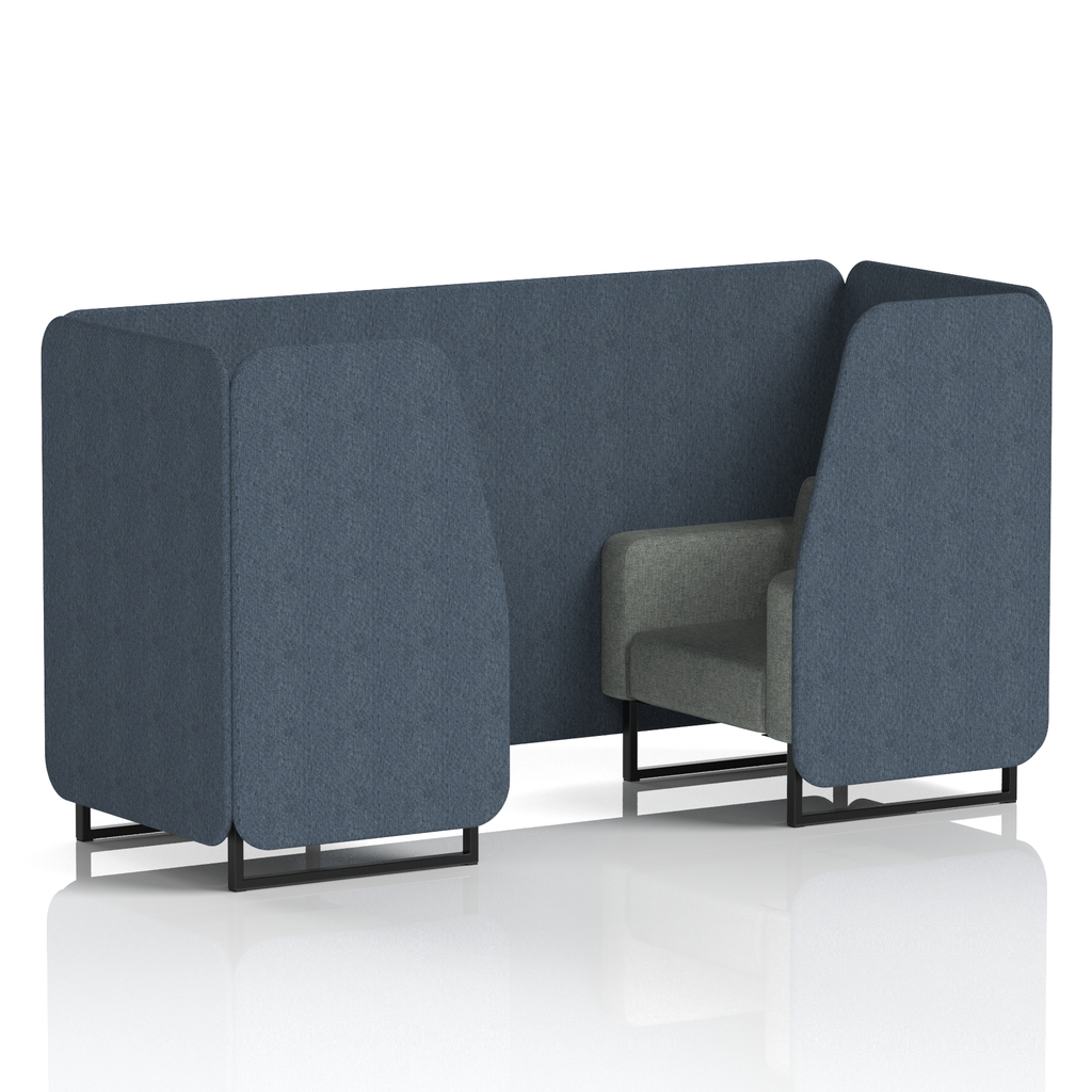 Brixworth Booth With Black Legs in Two Tone 6 Seater Burnish Panels And Olive Sofa Band 1 - Rivet