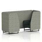 Brixworth Booth With Black Legs in Two Tone 6 Seater Charcoal Panels And Vitreous Sofa Band 1 - Rivet