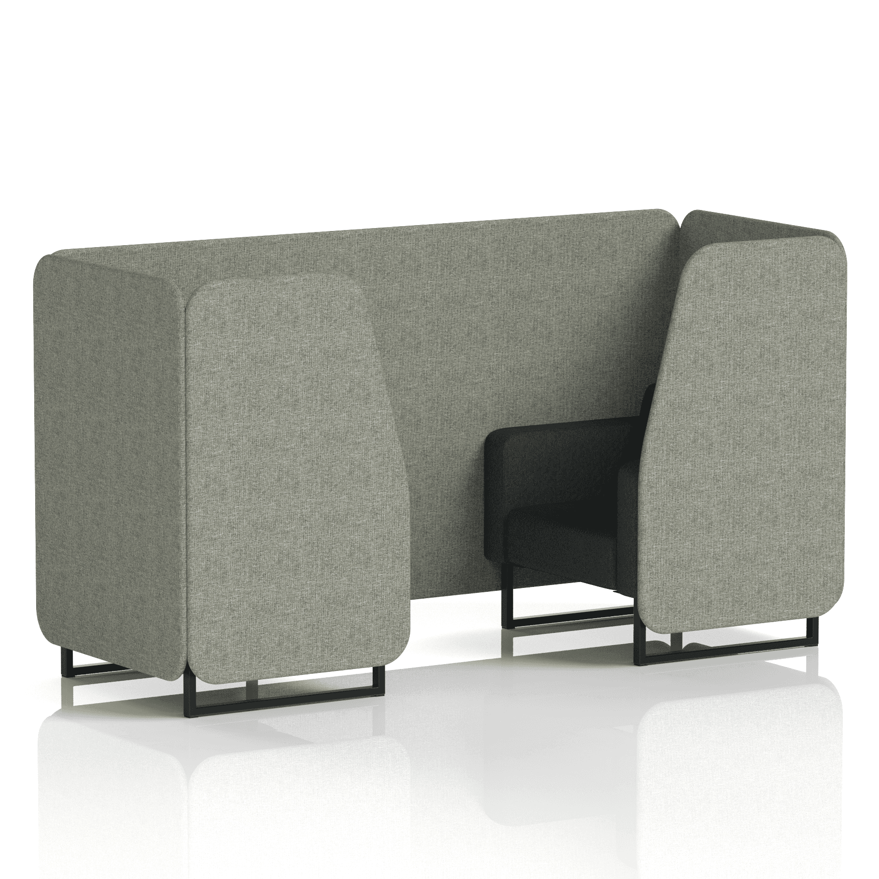 Brixworth Booth With Black Legs in Two Tone 6 Seater Charcoal Panels And Vitreous Sofa Band 1 - Rivet