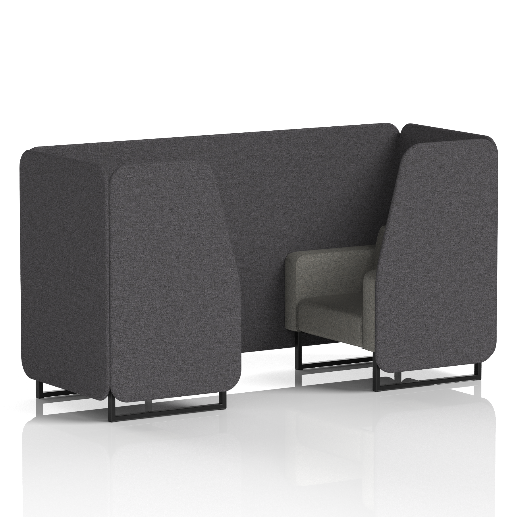 Brixworth Booth With Black Legs in Two Tone 2 Seater Crucible Panels And Prime Sofa Band 1 - Rivet