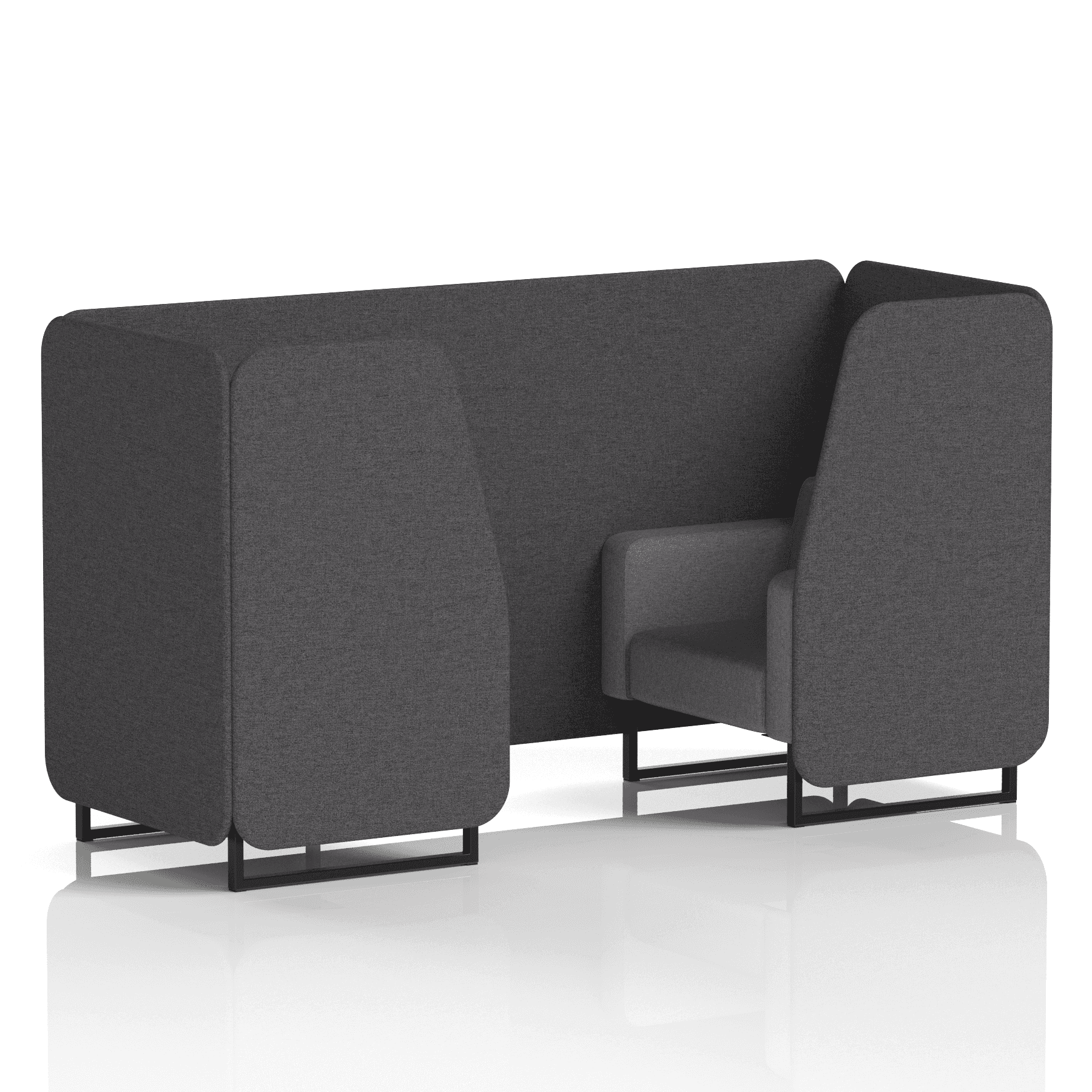 Brixworth Booth With Black Legs in Two Tone 2 Seater Crucible Panels And Prime Sofa Band 1 - Rivet